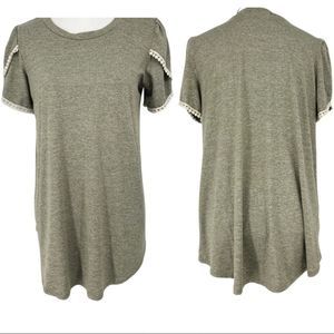 Reborn J green short sleeve boho top